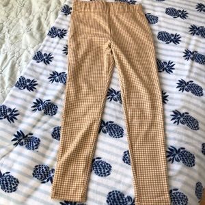 Forever 21 yellow checkered leggings